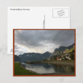 Norwegischer Fjord (Aurlandsfjord) Postkarte (Vorne/Hinten)