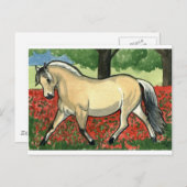 Norwegischer Fjord HORSE ART Postkarte (Vorne/Hinten)