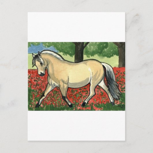 Norwegischer Fjord HORSE ART Postkarte (Vorderseite)