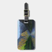 Norwegischer Fjord nähert sich Sonnenuntergang Gepäckanhänger (Vorderseite vertikal)