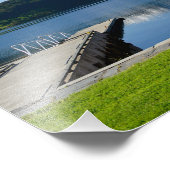 Norwegischer Fjordblick und Bootshaus Fotodruck (Ecke)