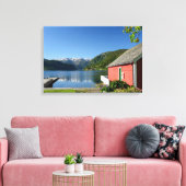 Norwegischer Fjordblick und Bootshaus Leinwanddruck (Insitu (Wohnzimmer))