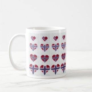 Norwegischer Flaggen-Herz-Kreuz-StichNordic Kaffeetasse