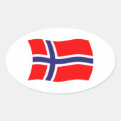Norwegischer Flaggenaufkleber Ovaler Aufkleber (Vorderseite)