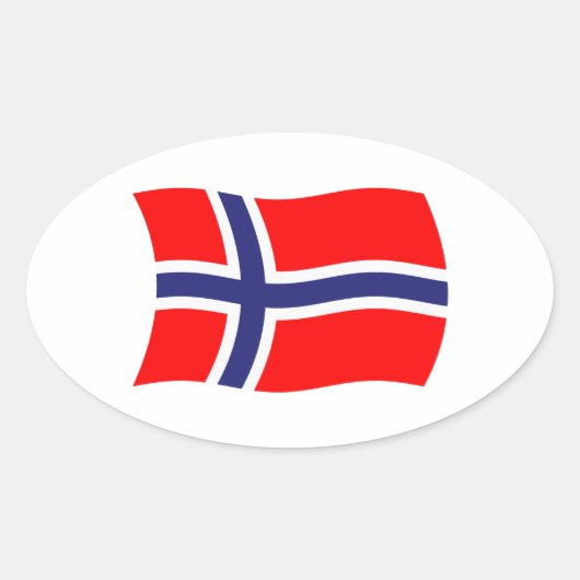 Norwegischer Flaggenaufkleber Ovaler Aufkleber (Vorderseite)