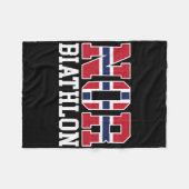 Norwegischer Flaggenbiathlonist - Norweger oder Bi Fleecedecke (Vorderseite (Horizontal))