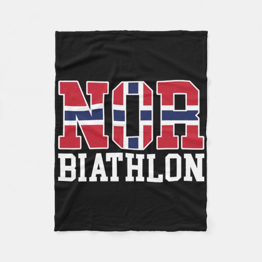 Norwegischer Flaggenbiathlonist - Norweger oder Bi Fleecedecke (Vorderseite)