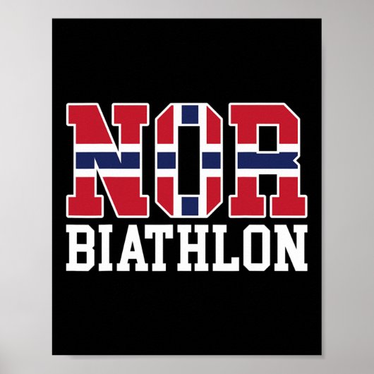 Norwegischer Flaggenbiathlonist - Norweger oder Bi Poster (Vorne)