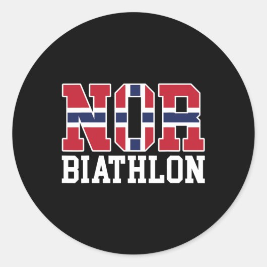 Norwegischer Flaggenbiathlonist - Norweger oder Bi Runder Aufkleber (Vorderseite)