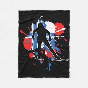 Norwegischer Flaggenbiathlonist - Norwegischer Bia Fleecedecke