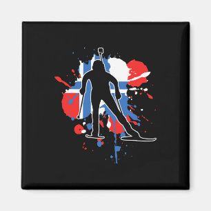 Norwegischer Flaggenbiathlonist - Norwegischer Bia Magnet