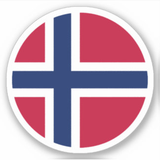Norwegischer Flaggenrundkleber Aufkleber