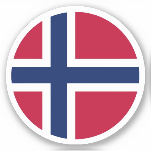 Norwegischer Flaggenrundkleber Aufkleber (Vorderseite)