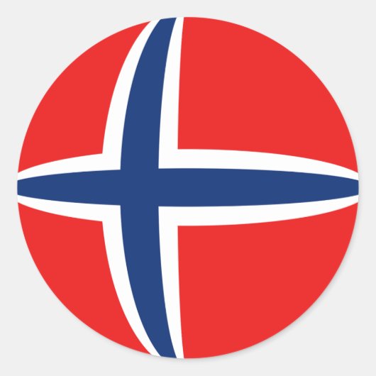 Norwegischer Flaggensticker Runder Aufkleber (Vorderseite)