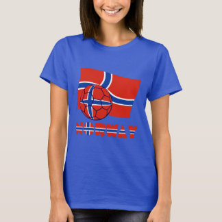 Norwegischer Fußball und Flagge T-Shirt