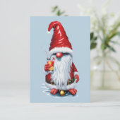 Norwegischer Gnome mit Cranberry Juice Cocktail Einladung (Stehend Vorderseite)