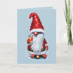 Norwegischer Gnome mit Cranberry Juice Cocktail Feiertagskarte