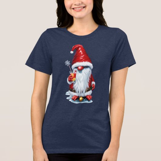 Norwegischer Gnome mit Cranberry Juice Cocktail Tri-Blend Shirt (Vorderseite)