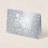 Norwegischer Gott Jul Weihnachts-Radfahrer-Foil-Ca Folienkarte (Vorderseite)