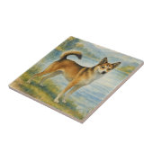 Norwegischer Lundehund Fliese (Seite)