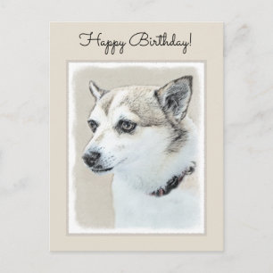 Norwegischer Lundehund Gemälde - Originale Hunde K Postkarte
