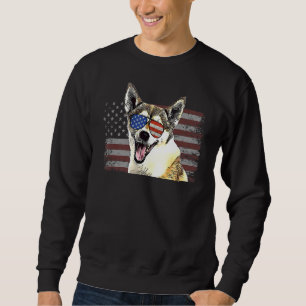 Norwegischer Lundehund Hund 4. Juli Retro USA Sweatshirt