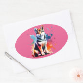 Norwegischer Lundehund Ovaler Aufkleber (Umschlag)