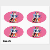 Norwegischer Lundehund Ovaler Aufkleber (Blatt)