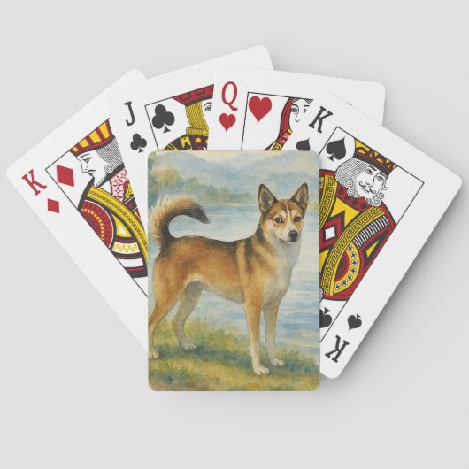 Norwegischer Lundehund Spielkarten (Rückseite)