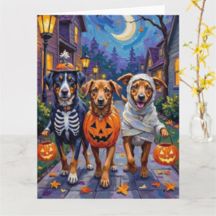 Norwegischer Lundehund Süßigkeitenbetteln Hallowee Karte