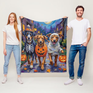 Norwegischer Lundehund Trick-or-Treating Halloween Fleecedecke