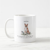 Norwegischer Lundehund-Wasserfarbhund | Monogramm Kaffeetasse (Links)