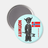 Norwegischer Magnet mit lustigem Besuch (Vorderseite/Rückseite)