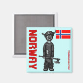 Norwegischer Magnet mit lustigem Besuch (Vorderseite/Rückseite)