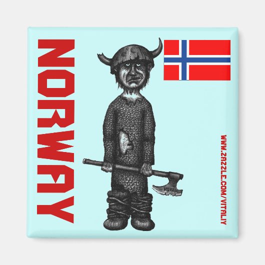 Norwegischer Magnet mit lustigem Besuch (Vorne)