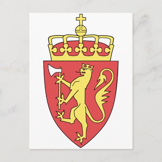 Norwegischer Offizieller Wappen-Heraldry-Symbol Postkarte (Vorderseite)