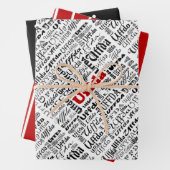 Norwegischer Roter Streifen Schwarz & Weiße Punkte Geschenkpapier Set (Beispiel)