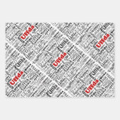 Norwegischer Roter Streifen Schwarz & Weiße Punkte Geschenkpapier Set (Vorderseite)