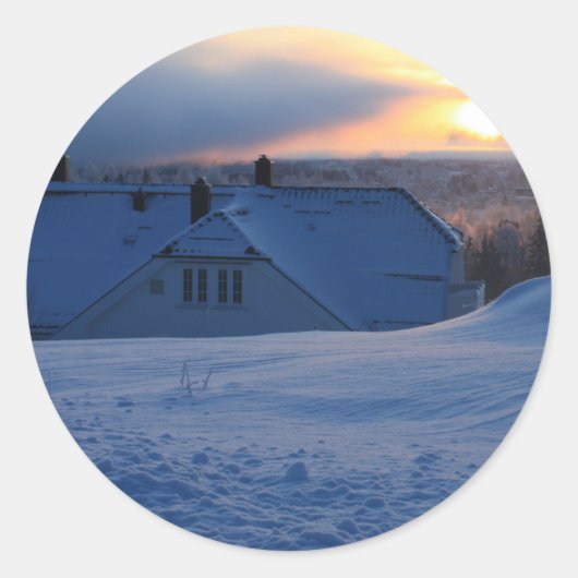 Norwegischer Schnee/Norwegen Runder Aufkleber (Vorderseite)