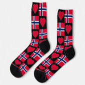 Norwegischer Stolz auf die norwegische Flagge Herz Socken (Linkes Detail)