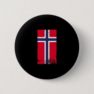 Norwegischer Stolz Reise Urlaub Norwegen Flagge  Button