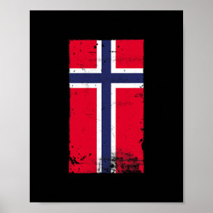 Norwegischer Stolz Reise Urlaub Norwegen Flagge Poster