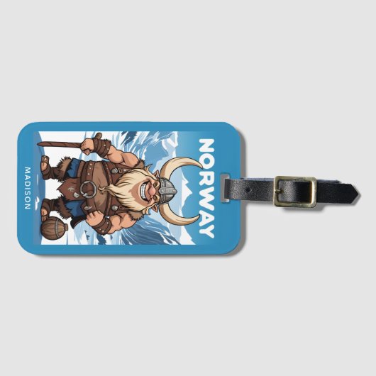 Norwegischer Troll für benutzerdefinierte Monogram Gepäckanhänger (Vorderseite (Horizontal))