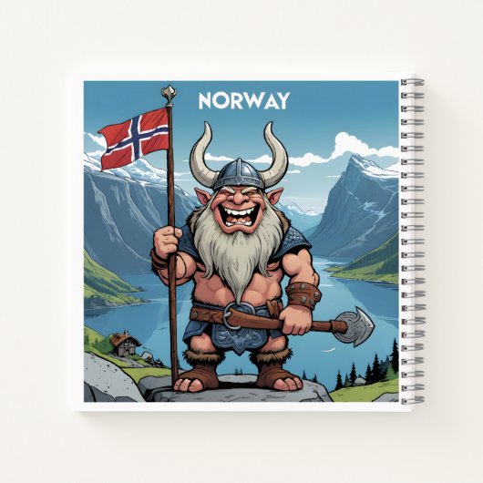 Norwegischer Troll für benutzerdefinierte Monogram Notizblock (Rückseite)