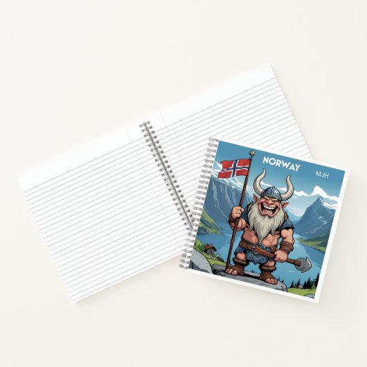 Norwegischer Troll für benutzerdefinierte Monogram Notizblock (Innenseite)