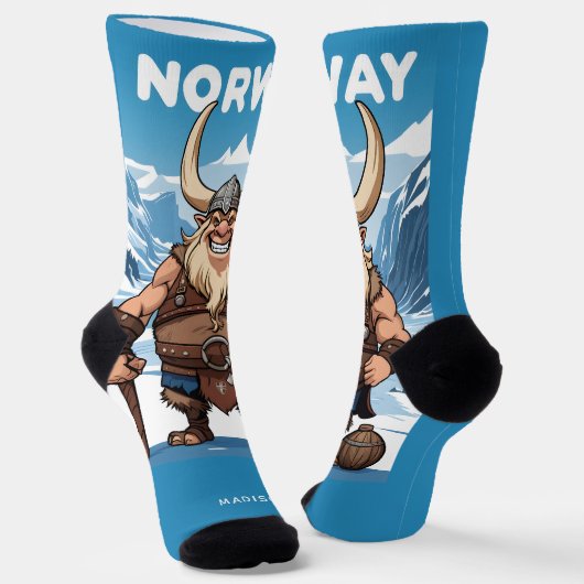 Norwegischer Troll für benutzerdefinierte Monogram Socken (Gewinkelt)