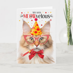 Norwegischer Waldkatze Orange MEOWvelous Birthday Karte