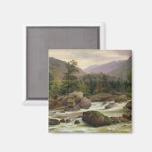 Norwegischer Wasserfall, 1840 Magnet (Vorderseite/Rückseite)