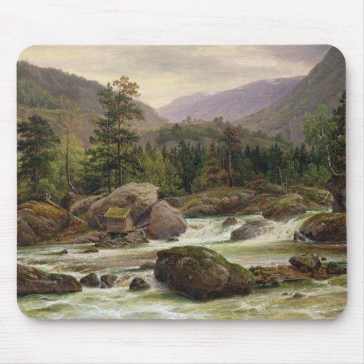 Norwegischer Wasserfall, 1840 Mousepad (Vorne)