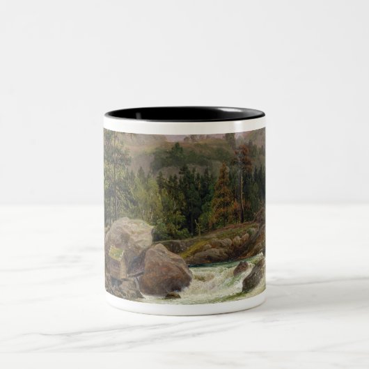 Norwegischer Wasserfall, 1840 Zweifarbige Tasse (Mittel)